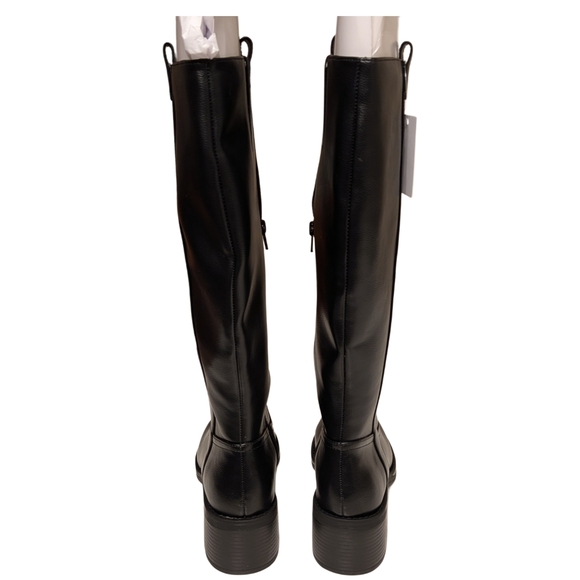 Kensie Black Knee-High Side-Zip Boots - Picture 2 of 9